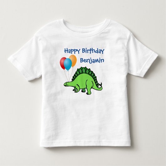 Dinosaurus Verjaardag Schattigee Ballonnen Little Kinder Shirts (Voorkant)