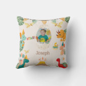 Dinosaurus Verjaardag Sierkussen – Naam & Foto (Achterkant)