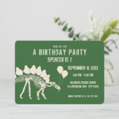 Dinosaurus Verjaardag Stegosaurus met Ballonnen Kaart (Staand voorkant)