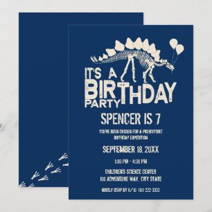 Dinosaurus Verjaardag Stegosaurus met Ballonnen Kaart