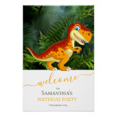 DINOSAURUS Verjaardag T Rex, goud Perfect Poster (Voorkant)