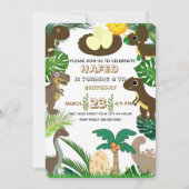 Dinosaurus Verjaardag Uitnodiging: Dino Adventure, Feestdagenkaart (Voorkant)