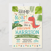 Dinosaurus Verjaardag Uitnodiging Dinosaurus Roar  (Voorkant)