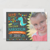 Dinosaurus Verjaardag Uitnodiging Dinosaurus Roar  (Voorkant)