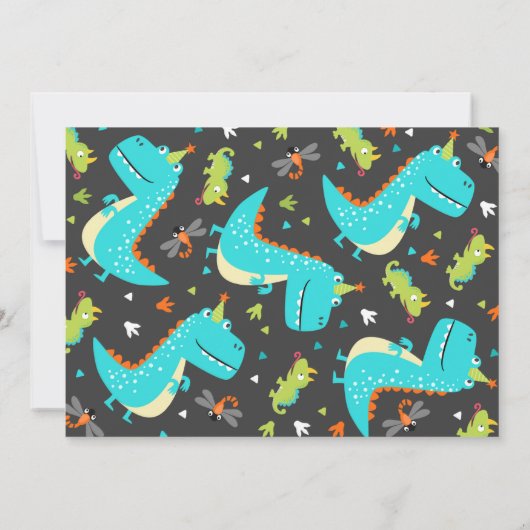 Dinosaurus Verjaardag Uitnodiging Dinosaurus Roar (Achterkant)