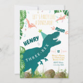 Dinosaurus Verjaardag uitnodiging Drie Rex uitnodi (Voorkant)