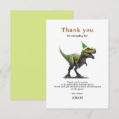 Dinosaurus Verjaardag Uitnodiging, Drie Rex Verjaa Bedankkaart (Voorkant / Achterkant)