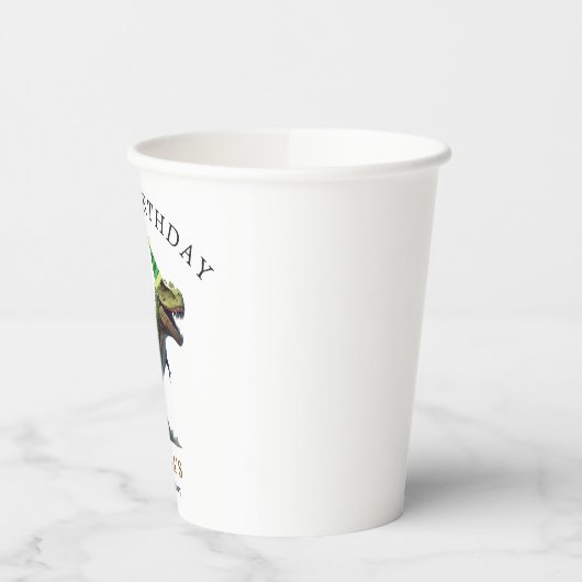 Dinosaurus Verjaardag Uitnodiging, Drie Rex Verjaa Papieren Bekers (Links)