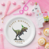 Dinosaurus Verjaardag Uitnodiging, Drie Rex Verjaa Papieren Bordje (Feest)