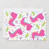 Dinosaurus Verjaardag Uitnodiging Meisje Dinosauru (Achterkant)