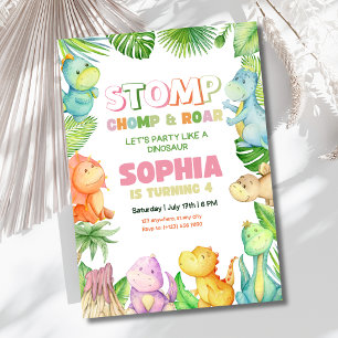 Dinosaurus Verjaardag Uitnodiging Meisjes Dino Ver