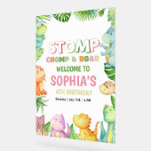 Dinosaurus Verjaardag Uitnodiging Meisjes Dino Ver Acryl Bord (Hoek)