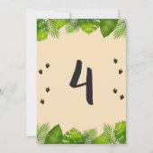 Dinosaurus Verjaardag Uitnodiging met Bladeren (Achterkant)