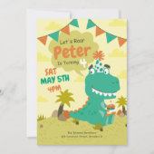 Dinosaurus Verjaardag uitnodiging, Moderne Dinosau Kaart (Voorkant)