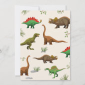 Dinosaurus Verjaardag Uitnodiging Party Boys Dinos (Achterkant)