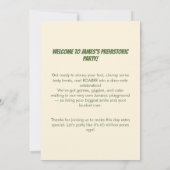 Dinosaurus Verjaardag Uitnodiging Stomp Chomp Roar (Achterkant)