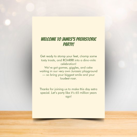 Dinosaurus Verjaardag Uitnodiging Stomp Chomp Roar