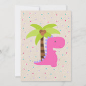 Dinosaurus Verjaardag Uitnodiging voor een meisje (Achterkant)