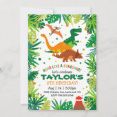 Dinosaurus Verjaardag Uitnodiging voor REX Party (Voorkant)
