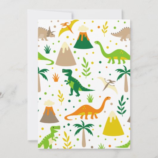 Dinosaurus Verjaardag Uitnodiging voor REX Party (Achterkant)