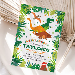 Dinosaurus Verjaardag Uitnodiging voor REX Party