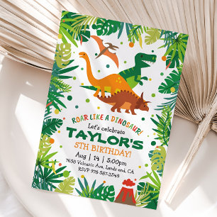 Dinosaurus Verjaardag Uitnodiging voor REX Party