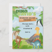 Dinosaurus Verjaardag Uitnodiging voor Tweede Verj (Voorkant)