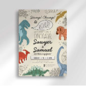 Dinosaurus Verjaardag Uitnodiging voor Twins