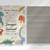 Dinosaurus Verjaardag Uitnodiging voor Twins