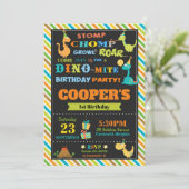 Dinosaurus Verjaardag Uitnodigingen Jongens Uitnod (Staand voorkant)