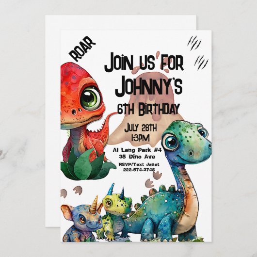 Dinosaurus Verjaardag, Vulkaan Kaart (Voorkant / Achterkant)