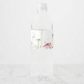 Dinosaurus verjaardag waterfles label sjabloon etiket (Achterkant)