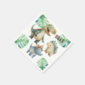 Dinosaurus Verjaardag Waterverf Papier Servet (Hoek)