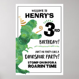 Dinosaurus Verjaardag Welkom Bord Poster
