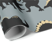 Dinosaurus Verjaardag Wrapping Paper Gold Cadeaupapier (Rol Hoek)