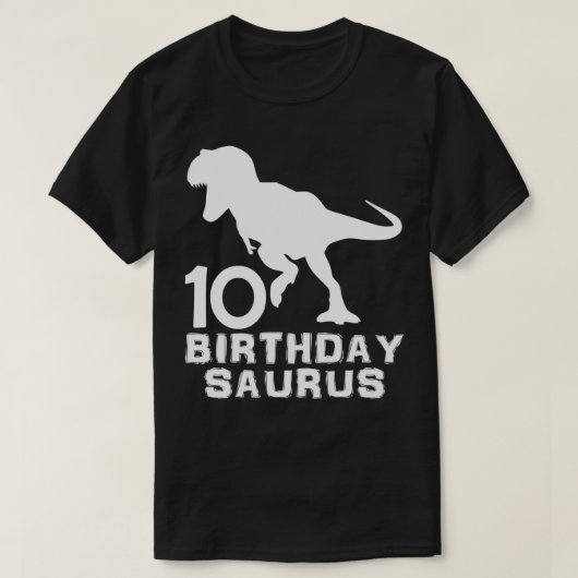 Dinosaurus VerjaardagSaurus 10e 10 jaar oud Verjaa T-shirt (Design voorkant)