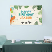 Dinosaurus verjaardagsbanner Jongen Dino Party T-R Spandoek (Beurs)