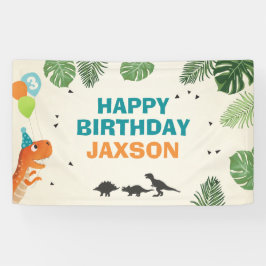 Dinosaurus verjaardagsbanner Jongen Dino Party T-R Spandoek