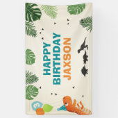 Dinosaurus verjaardagsbanner Jongen Dino Party T-R Spandoek (Verticaal)