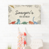 Dinosaurus verjaardagsbanner spandoek (Insitu)