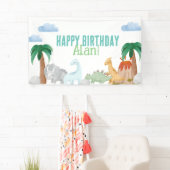 Dinosaurus verjaardagsbanner Vinyl Banner, 3' x 5 Spandoek (Insitu)