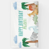 Dinosaurus verjaardagsbanner Vinyl Banner, 3' x 5 Spandoek (Verticaal)