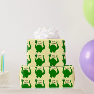 Dinosaurus Verjaardagscadeau Elke Achtergrondkleur Cadeaupapier