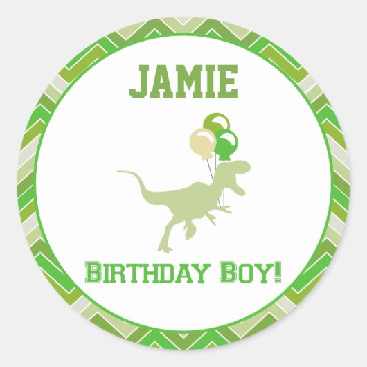 Dinosaurus Verjaardagscupcake Toppers / Stickers (Voorkant)