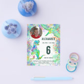 Dinosaurus verjaardagsfeest budget flyer (Enkel)