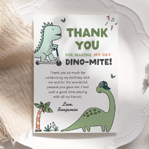 Dinosaurus Verjaardagsfeest Dankjewel Kaart