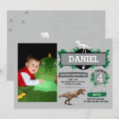 Dinosaurus Verjaardagsfeest Dino Dig Trex Foto Uit Kaart (Voorkant / Achterkant)