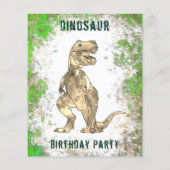 Dinosaurus Verjaardagsfeest Foto Budget Flyer (Achterkant)