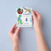 Dinosaurus Verjaardagsfeest Foto Budget Flyer (Hand)