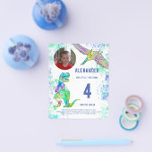 Dinosaurus Verjaardagsfeest Foto Budget Flyer (Enkel)